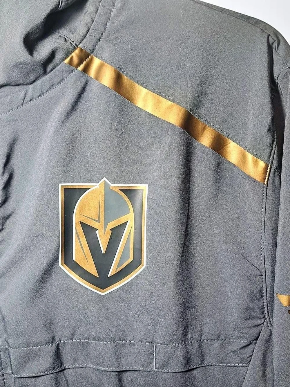 Fanatics Vegas Golden Knights Dark Gray and Gold Windbreaker Jacket